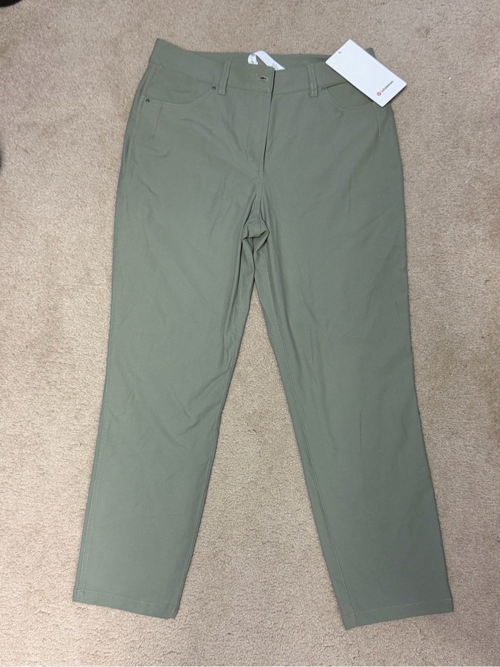 NWT Lululemon City Sleek 5 Pocket 7/8 Pant Rosemary Green Size 10